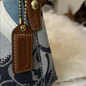 Coach Denim and Brown Shoulder Bag
